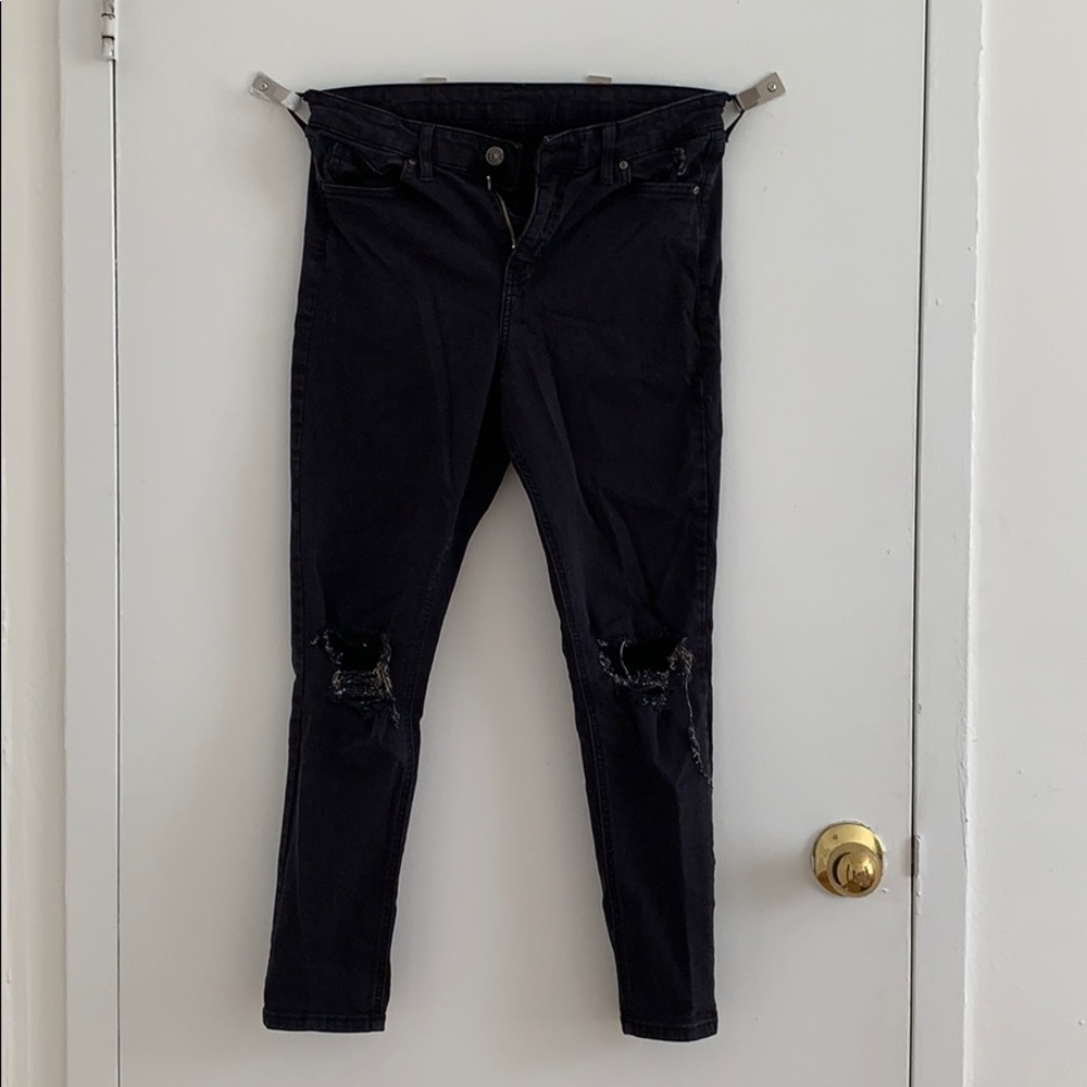 Topshop Boyfriend Jeans with Frayed Knees